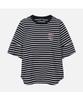 THURSDAY ISLAND Striped Volume Sleeve T-Shirt_T254Mts262W