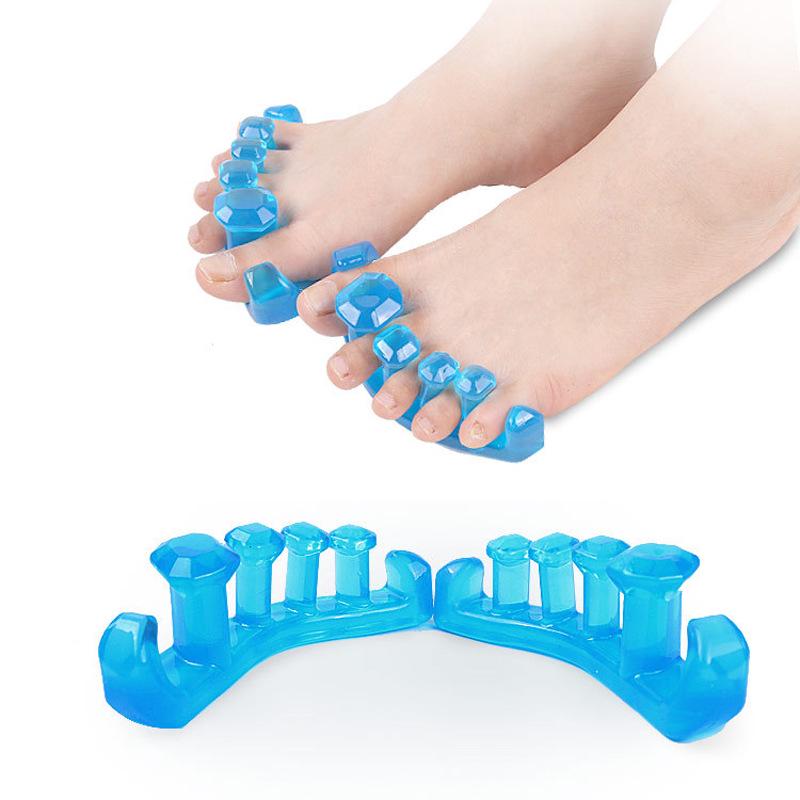 Blue Silicone Yoga Toe Separator - Five-Finger Diamond Clip