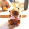 Zakol Cute Cartoon Capybara Pendant Keychain Plush Toy Doll Bag Hanging Ornaments Lovely Kapila Doll With Clothes Animal Keyring