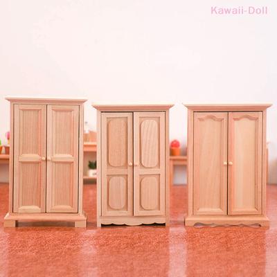 Miniature Wardrobe Lockers Vertical Cabinet Storage Cabinet 1:12 Dollhouse Bedroom Furniture Model Decor Toy