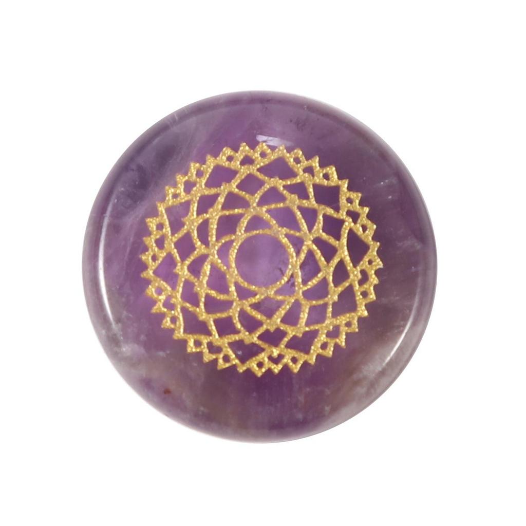 20mm Seven-Color Chakra Gemstone Agate Discs for Creative Decoration
