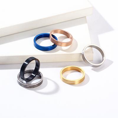 Kalter und neutraler Stil 4 mm Titanstahlring Schlicht und unisex ohne Verblassen