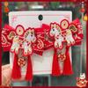 Tassels Japanese Kimono Headwear Bow New Year Bow Hairpin Chinese Tassel Fan Hairpin  Decorations