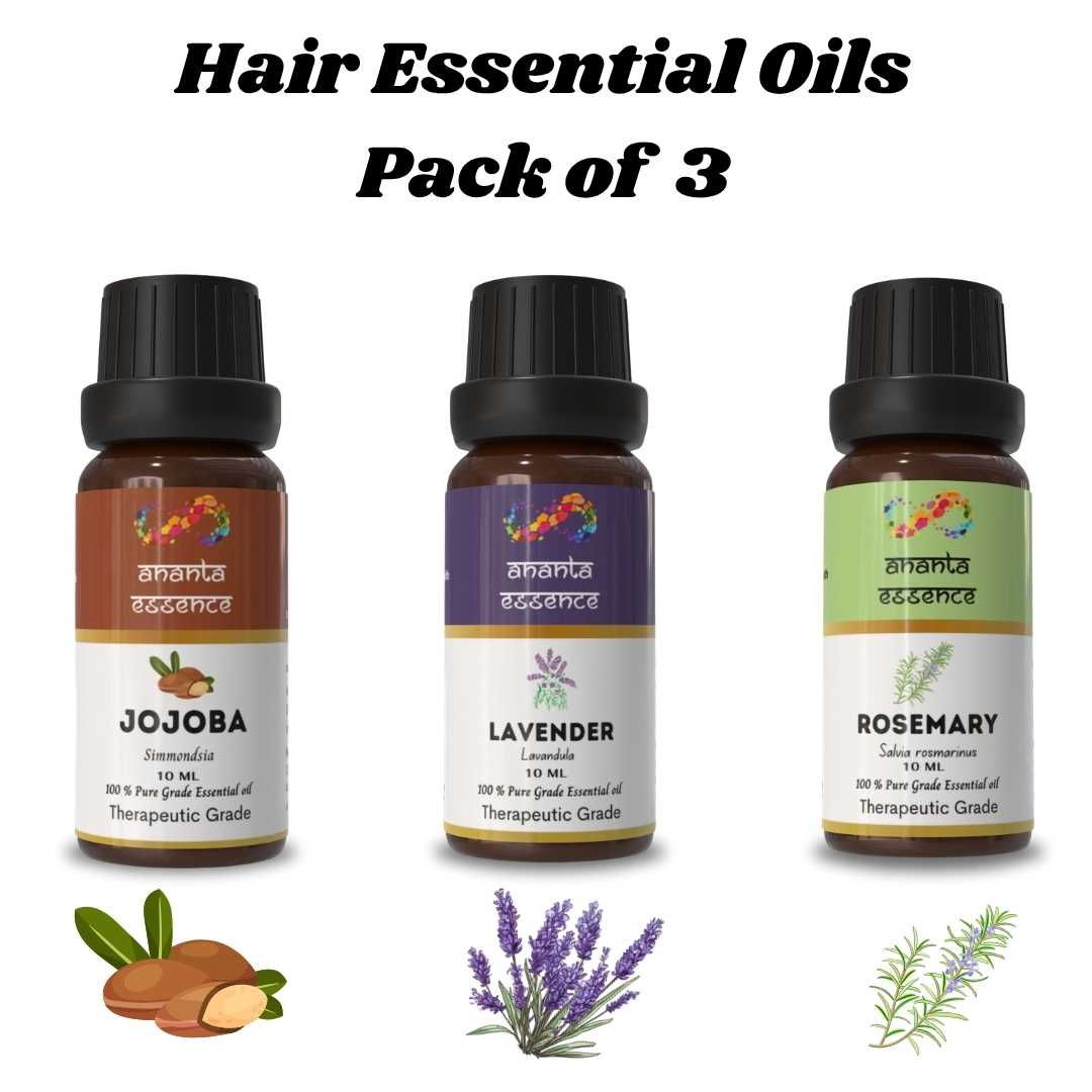 

Набор эфирных масел для роста волос Ananta – Ароматические масла жожоба, лаванды и розмарина (10 мл × 3) Volume= 10ml