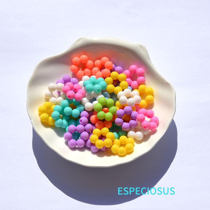 ZW61 20pcs 17MM Multi Color Floral Acrylic Beads Hollow Garland Bracelet Rose Spacer Necklace Making DIY Jewelry Accessories 17mm(20pcs)