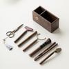 Walnut Wood Tea Ceremony Set: Kung Fu Tea Accessories - Tea Knife, Tea Tongs & Brewing Tools.