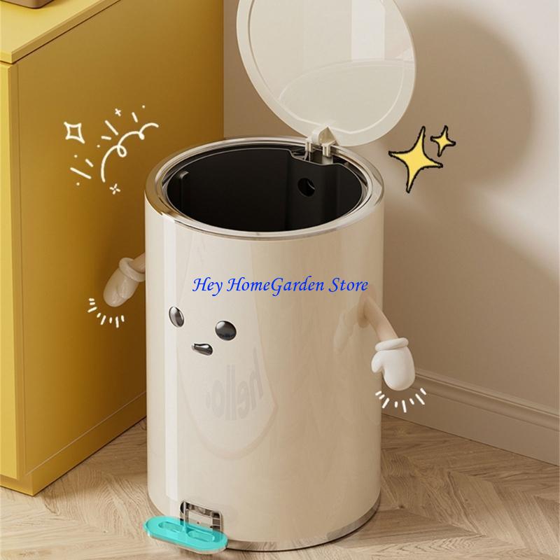 652F Trash Can Smudges Resistant Trash Receptacle with Soft Close Feature and Foot Pedal Garbage Bin for Hygienic Use China Mainland