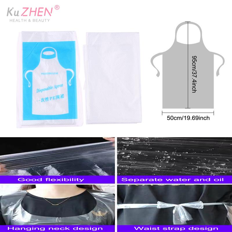25pcs Pp Disposable Aprons Clear Plastic Art Apron Waterproof For Adults Kids Painting Party Cooking Housework Picnic DIY Craft