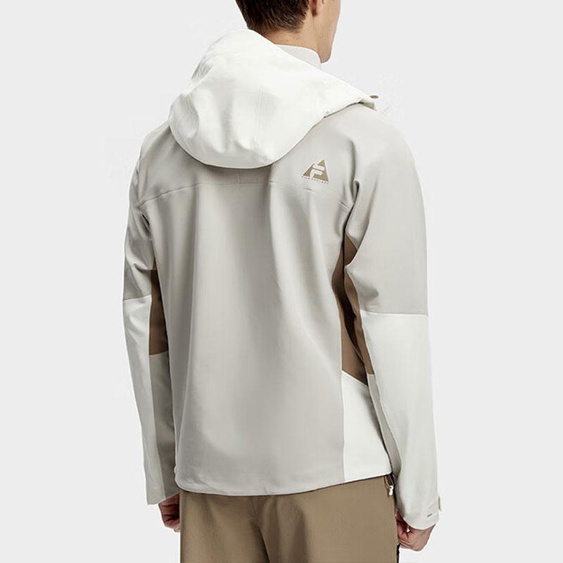 Fila Mountain Peak Color Block Hooded Outdoor Woven Sports Jacket Men Jacket Cloud-White A11M417701F-WT