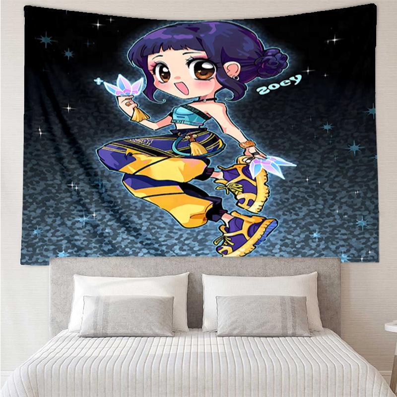 Kpop Hunter6 Tapestry for Bedroom Aesthetic Classroom Tapestries Wall Hanging for Living Room Dorm Office,Ideal Creative Gift