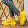 Women's Platform Yellow Sneakers Women Thick Sole Sports Shoes Woman Spring Breathable Mesh Casual Tennis Shoes Ladies Sneakers