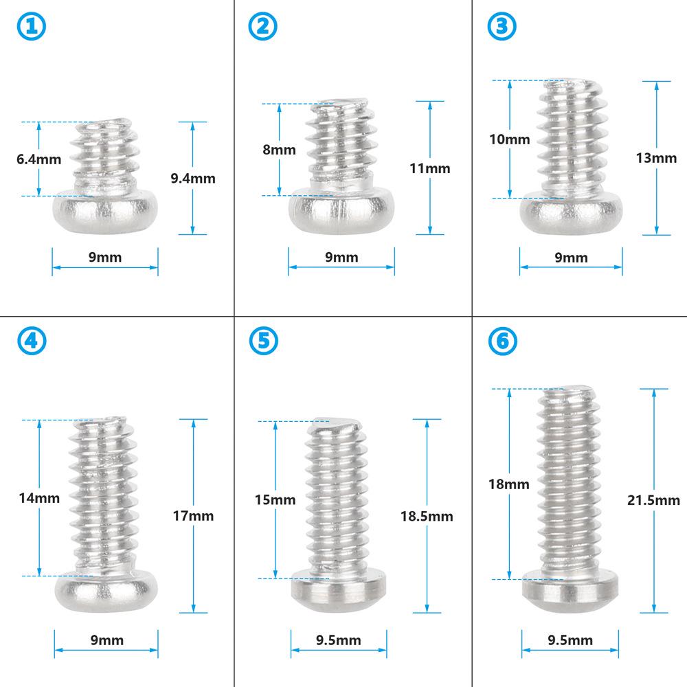 DSLR Camera 1/4 Mounting Screw Set with Storage Box for Photography Accessories