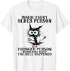 Retro Cat Inside Every Older Person Is A Younger Person Meme T-Shirt