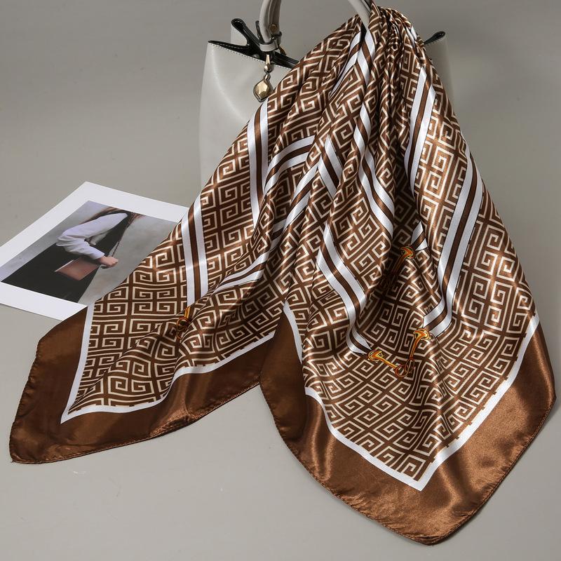 90 Square Scarves, Silk Scarves, Women's New Spring and Summer High-end Sense Versatile, Thin Scarves, Shawls Outside
