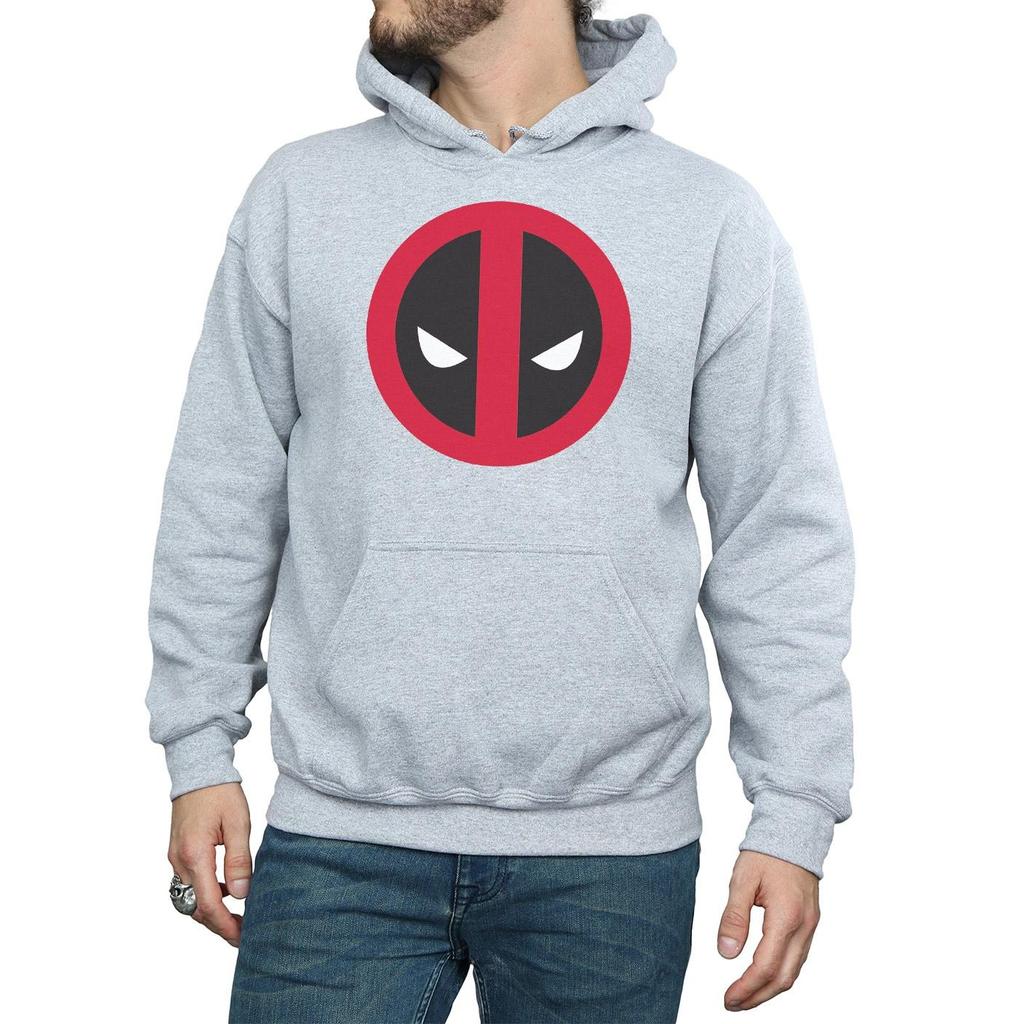 Marvel Mens Deadpool Large Clean Logo Hoodie