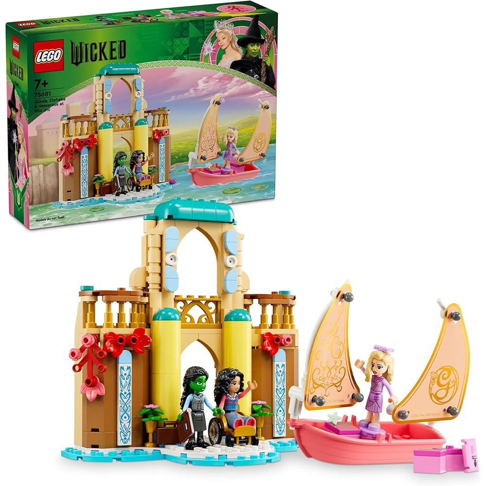 LEGO Wicked Glinda, Elphaba, Nessa Rose Building Blocks Toy Set for Kids Age 7-9