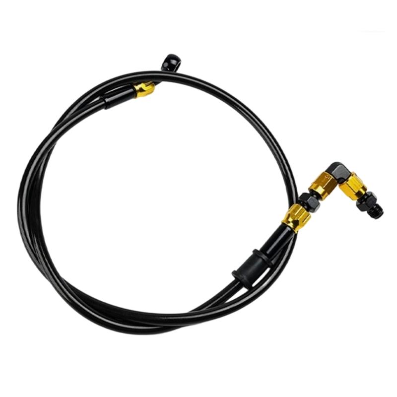 90° M10 Brake Line Oil Tube Pipe Hydraulic Brake Oil Hose for ATV Dirt Pit Bike 100cm Easy Install Motorbike Accessories