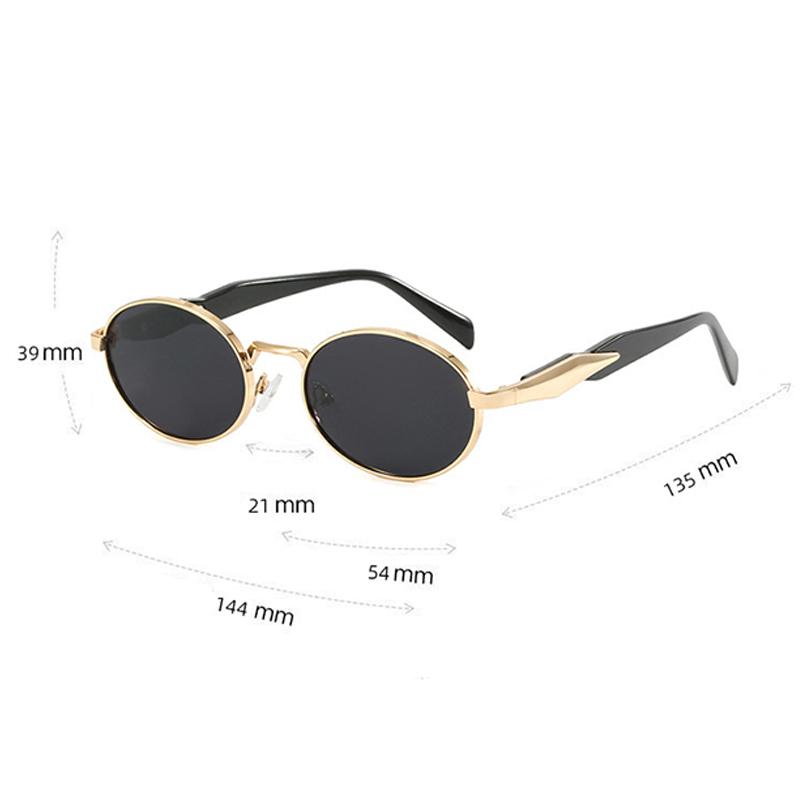 Sunglasses  New Style Womens Small Frame Oval Metal Glasses High-end Sunglasses For Men