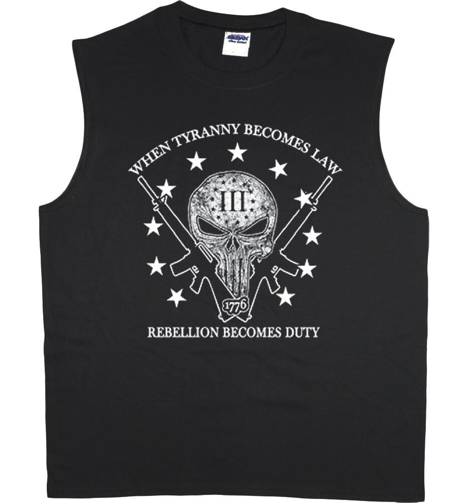 Mens Sleeveless T-shirt Muscle Tee Funny T-shirts Men 2nd Amendment Skull Unisex T-Shirt XXXXL