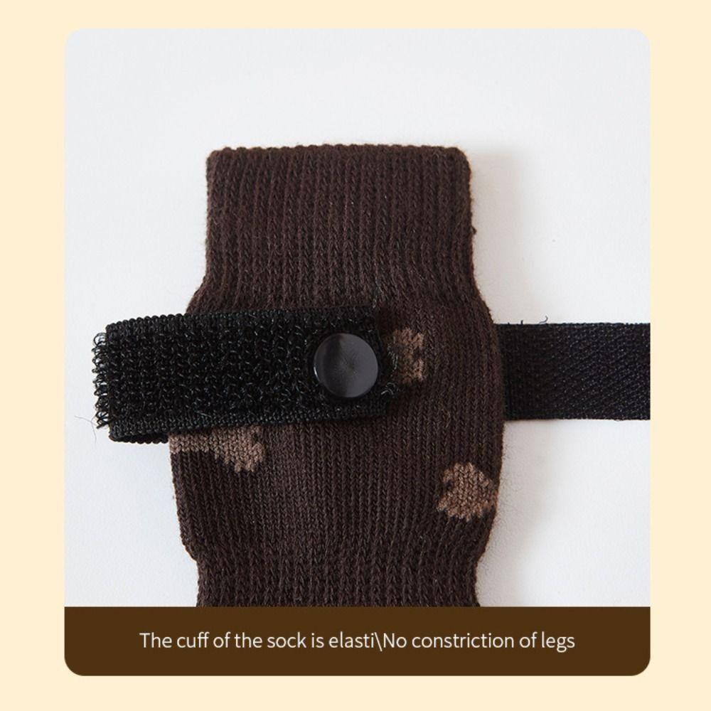 4Pcs Anti-Slip Cozy Dog Socks Adjustable Band Anti-Scratch Noiseless Pet Socks Anti-dirt Strong Grip Dog Paw Covers Indoor