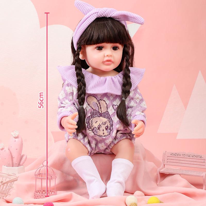56cm Reborn Simulation Barbie Baby Doll Gift Set - Soft Gel Toy for Girls