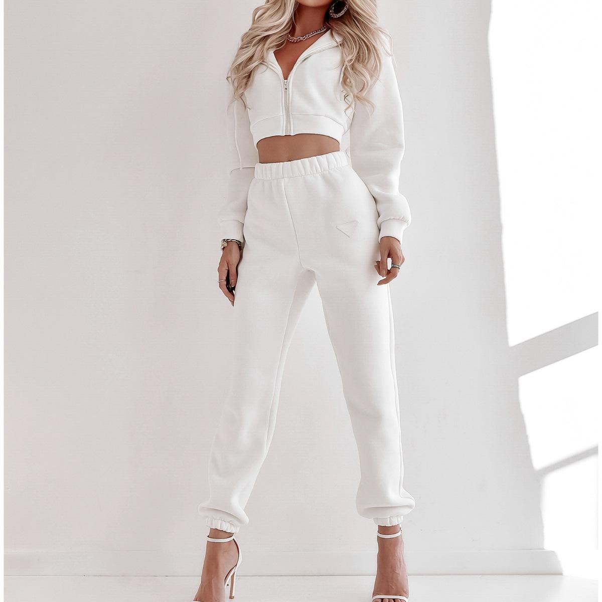 

Женский однотонный длинный рукав с капюшоном и V-образным вырезом, толстовка с капюшоном, костюм на осень-зиму, свободный топ, широкие брюки XL