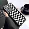 Black & White Checkered Groove Case for iPhone 15/16/17