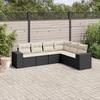 Vidaxl 6-Cz. Set di Mobili da Giardino con Cuscini, Polyrattan Nero