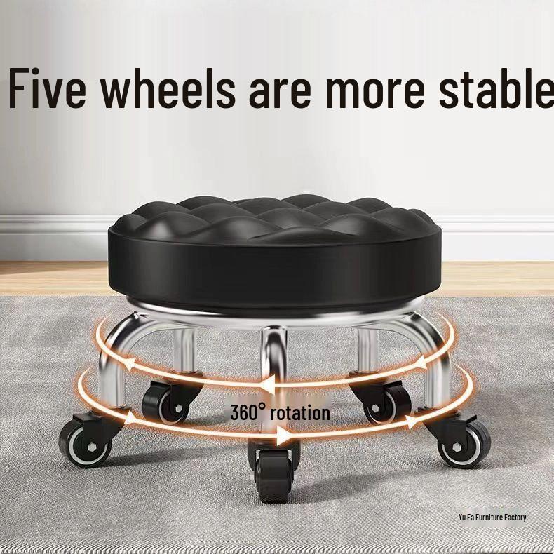 

Silent Universal Wheel Stool for Household & Kids: Multi-Purpose Grouting, Manicure, Pedicure, Roller, and Low Stool. Metal