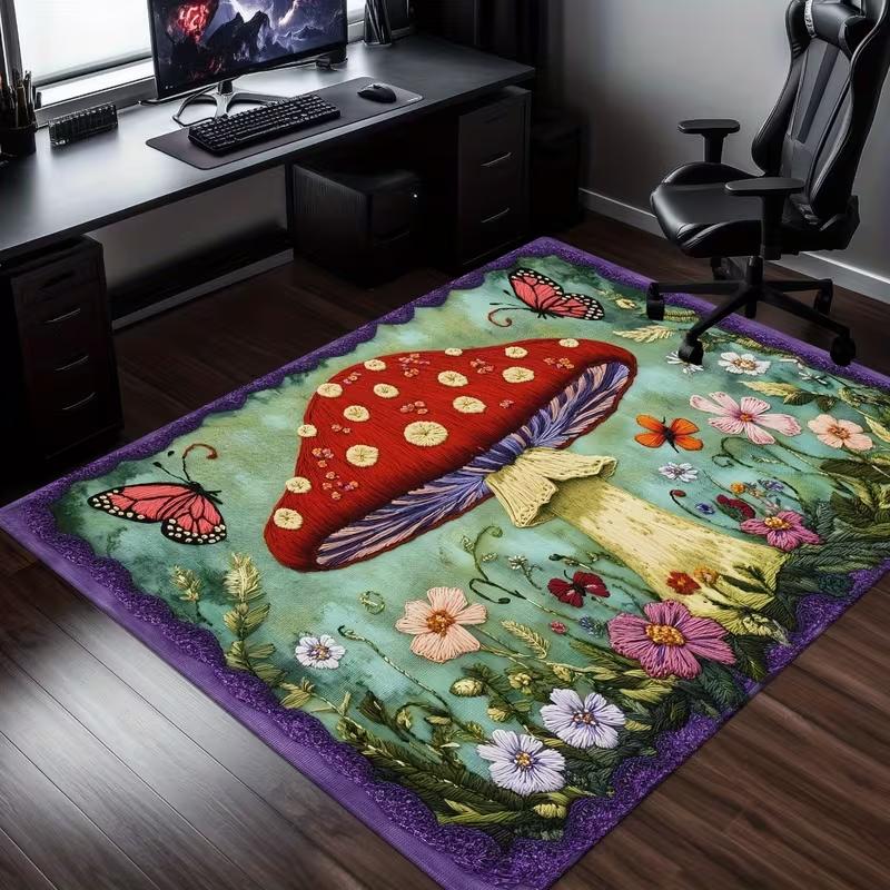 

Forest Mushroom Anti Slip Mat for Home Decoration Soft Floor Mat Living Room Bedroom Kitchen Game Room Ntrance Home Carpets 40X60cm