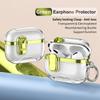 KEYSION Plating Transparent Earphone Case for AirPods Pro 3 TPU+PC Shockproof Phone Stand Hook Headphone Cover for AirPods Pro 3