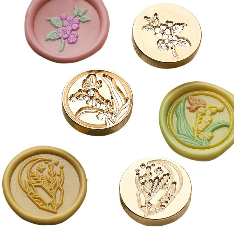 1PC Stamp Head for Hand Account Envelope Craft Decoration Fire Lacquer Seal Stamp Head DIY Handmade Plant Flower Creative