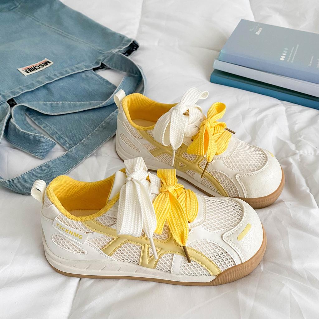 Mesh Platform White Shoes Women's Popular Summer Breathable 2025 New Versatile Net Shoes Casual Sports Board Shoes