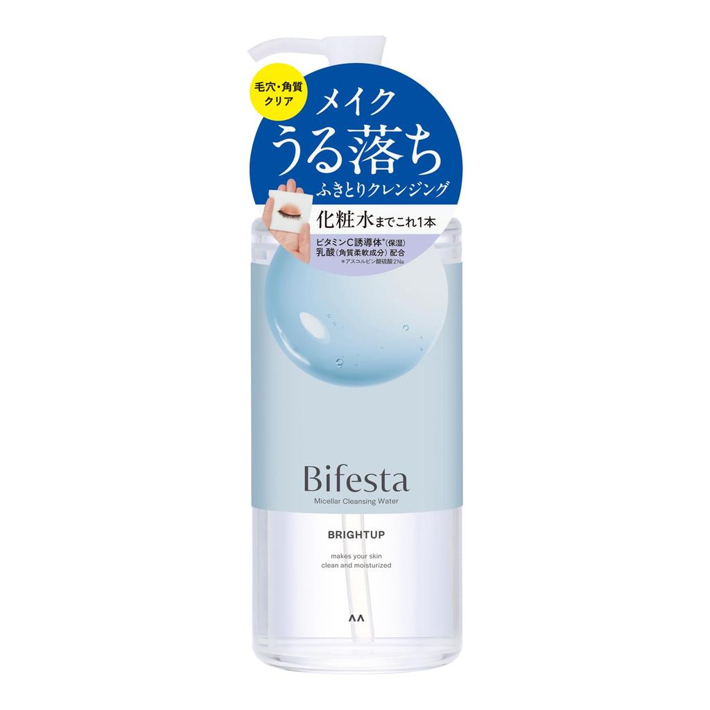 Bifesta Micellar Cleansing Water Bright Up, Pore & Dead Skin Clear, Oil-Free, Fragrance-Free Makeup Remover, 400ml