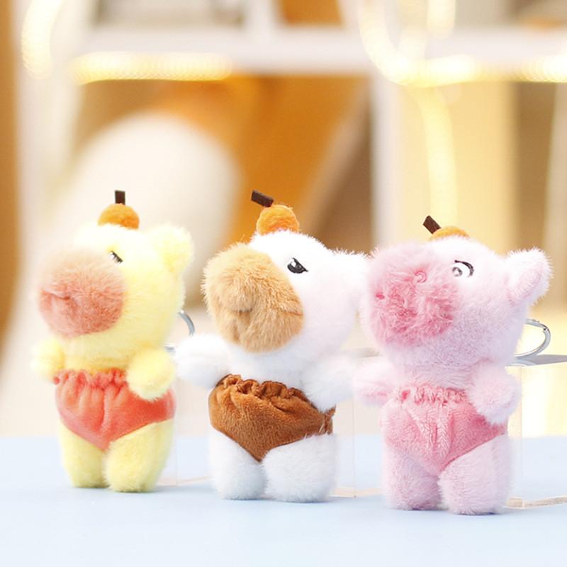 Toy Capybara Plush Keychain Stuffed Animal Doll Backpack Pendant Decoration