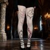 Whimsy Cute Printed Opaque Tights Stockings for Women Japanese Elegant Gothic Grunge Patterned White Pantyhose Leggings