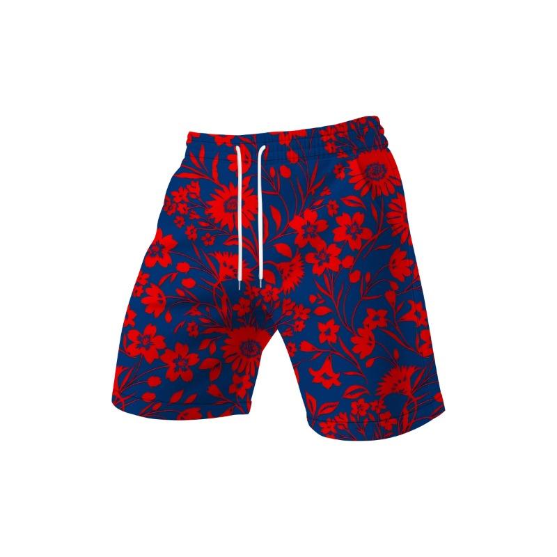 

Men S 3D All-Over Print Swim Shorts - Quick-Dry Beach & Outdoor Shorts with Leaf Pattern, Lightweight Summer Swimwear for Surfing, Casual Wear S