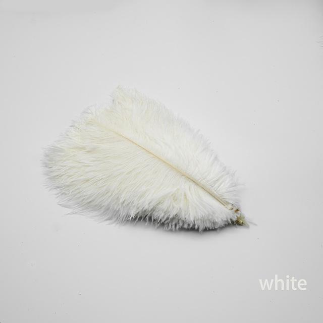 60Pcs/Lot Natural White Ostrich Feathers Handmade Craft Accessories Wedding Home Decorations