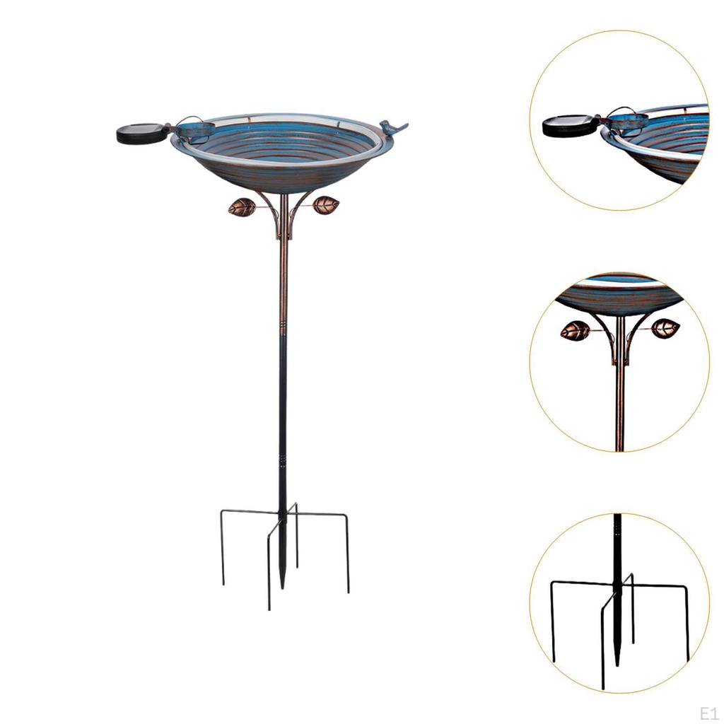 Bird Feeder Birdbath, Unique VintageGarden Baths Bowl with Metal Stake for Yard Courtyard