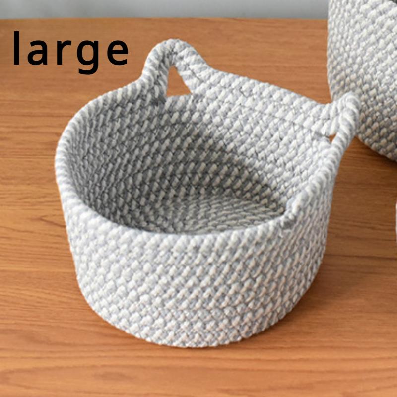 Desktop Storage Sets Cat Ear Organizer Cosmetic Snacks Sundry Keys Woven Storage Basket