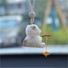Fishing Cats Car Rear View Mirror Pendant Hanging Ornament Car Decoration Funny Car Interior Decors Gift for Women Men