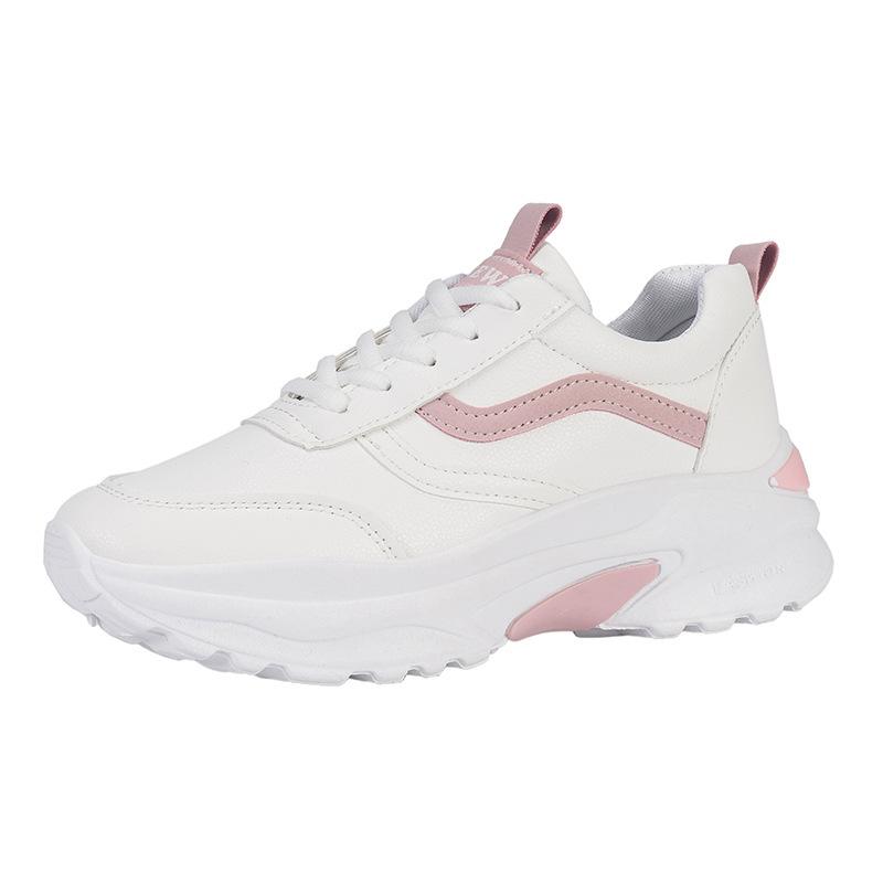 Student leather surface summer new mesh breathable thick-soled comfortable sports shoes hollow dad shoes 35 розовый