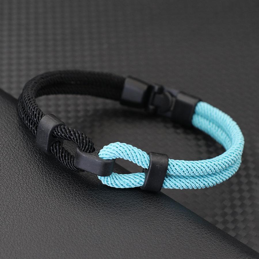 

New Men Fashion Contrast Color Rope Bracelet Durable Milan Thread Wristband Braslet Boyfriend Hand Accessories Pulseria Hombre L 22.5cm 8.5Inch