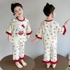 Girls' Summer Modal Pajamas - Cartoon Princess Style, Three-Quarter Sleeves. Perfect Air Conditioning Home Wear for Kids.