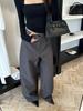 Lu Sheng Unisex Retro Striped Grey Casual Pants - Old Money Style Loose Western Trousers