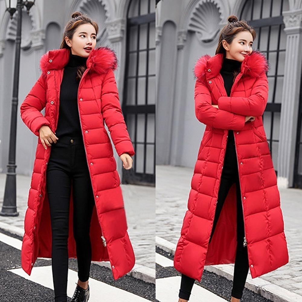 Moda durevole Moda durevole Inverno Donna Piumino Parka imbottito in cotone Giacca lunga ispessita Calda casual