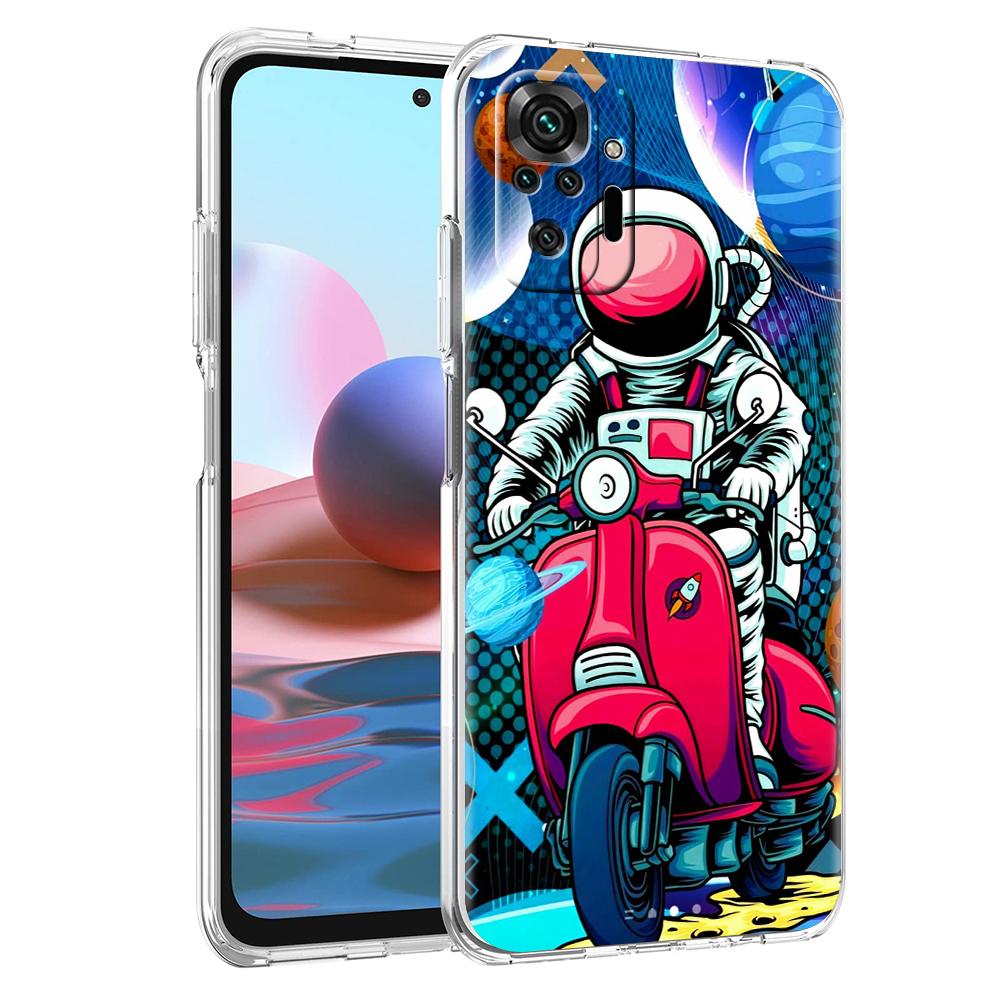 

Transparent Phone Case for Redmi 14C 13C 10C 10 9 Note 13 12 11 K50 K40 Plus Pro 4G 5G Soft TPU Cover Cute Astronaut Pattern Bag Note 12ProPlus5G