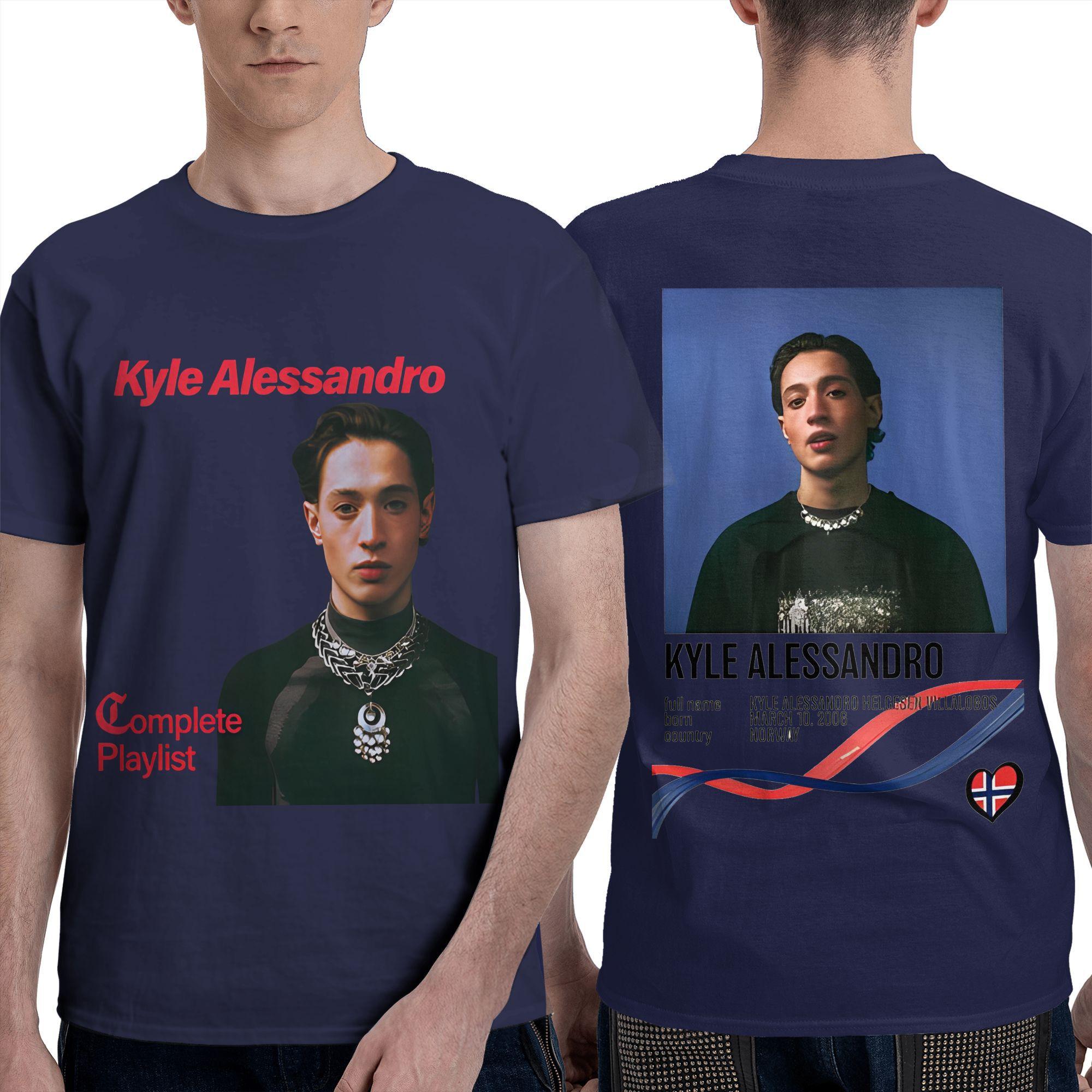 

Kyle Alessandro Men s T Shirts Song Contest 2025 Vintage Tees Short Sleeve Crewneck T-Shirts Cotton Gift Tops 4XL