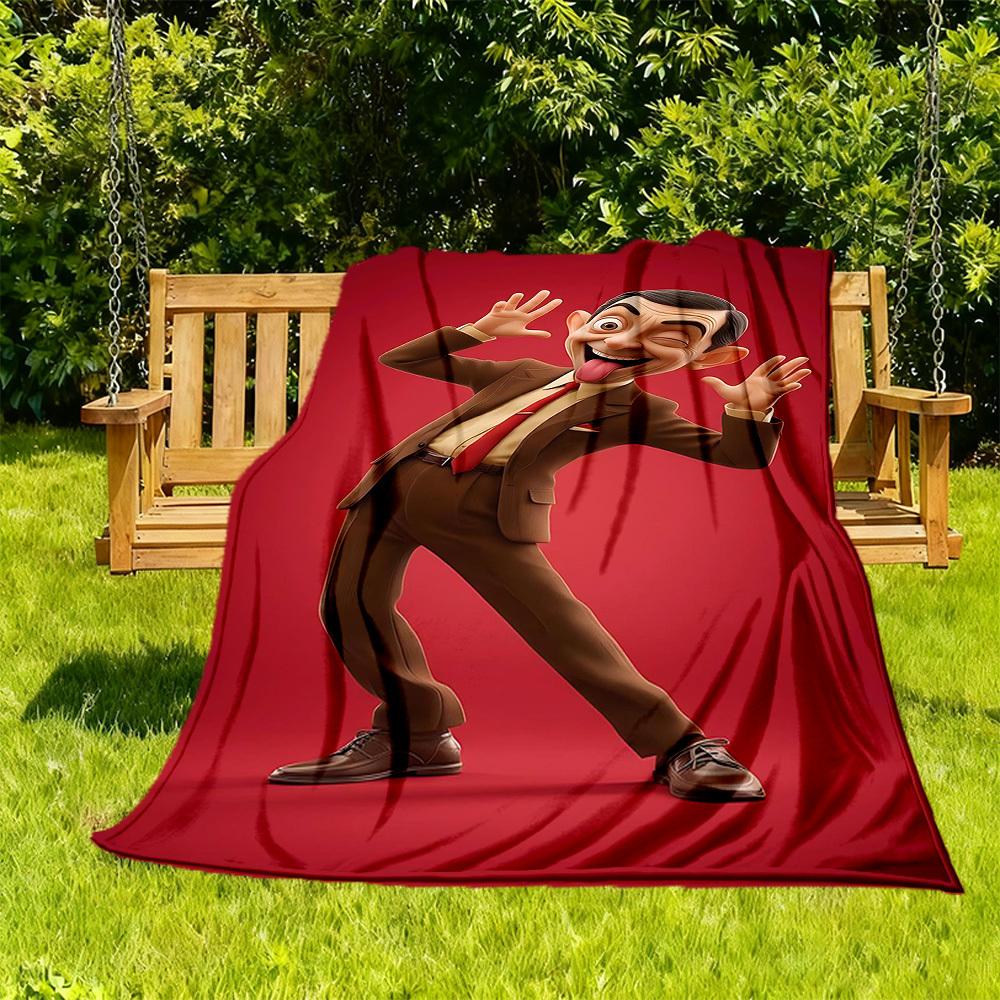 

1pc Mr. Bean, Animation Outdoor Blanket Lightweight Flannel, Soft & Warm, All-Season Use for Sofa, Outdoor, Camping, Living Room, Office010 130x150cm