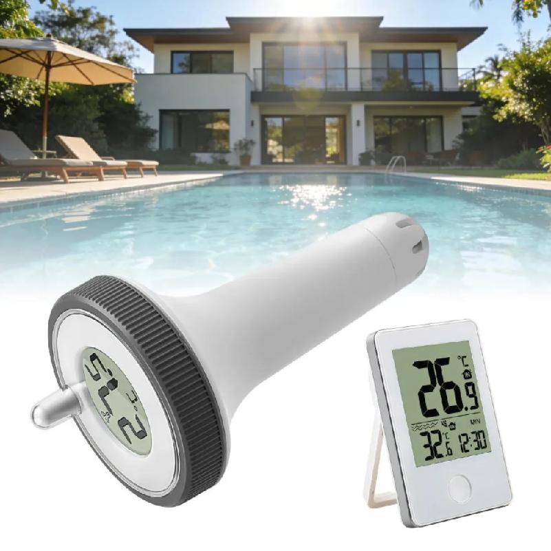 Wireless Pool Thermometer LCD Display 0.1℃ Accuracy Waterproof Digital Floating Thermometer Temperature Meter Pool Thermometer